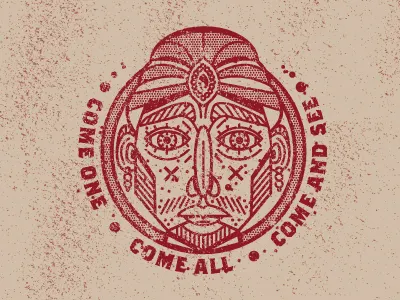 Zoltar badge carnival grunge illustration zoltar