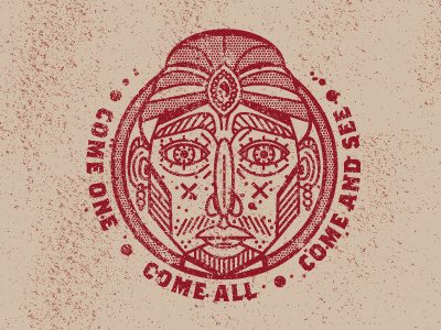 Zoltar badge carnival grunge illustration zoltar