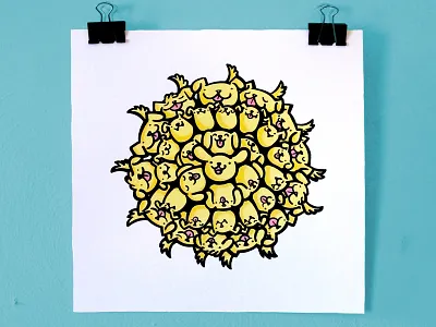 Mutt-dala Screen Print dog dogs handmade handprinted mandala pattern print prints screenprint