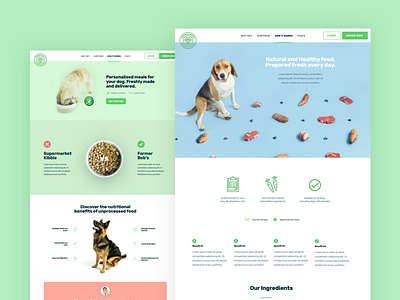 Farmer Bobs colour dogs food fun happy minimal pets photo responsive website