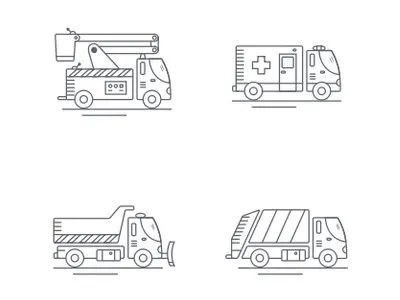 Trucks ambulance construction emergency garbage snow plow truck