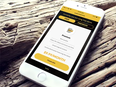 Subscription app iphone plan premium subscription ui ux