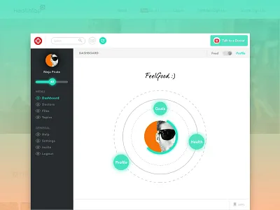 Health App PHR desktop health interface ipad ui ux web app