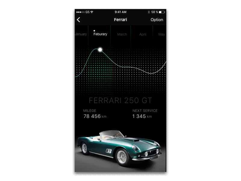 Ferrari 250 Gt animation car concept ferrari principle ui ux