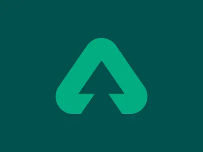 "A" fir tree logo for Atlas Forest a fir icon logo mark negative space timber tree triangle wood