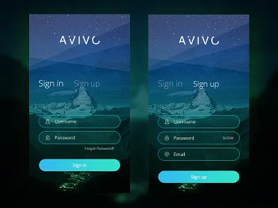 Sign in & Sign up color elegant form gradient login mountain register sign in sign up signin signup space