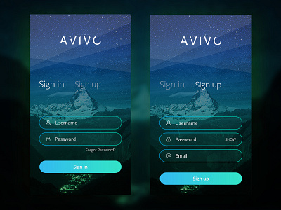 Sign in & Sign up color elegant form gradient login mountain register sign in sign up signin signup space