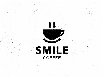 Smile Coffee cafe coffee cup emblem icon logo logotype pause sign smile