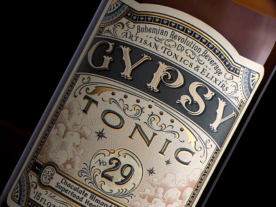 Gypsy Tonic details branding calligraphy design graphics handdrawn lettering letters logo packaging type typography