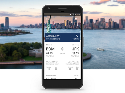 Flight Trip Detail card detail flight flight detail flight trip flights material design trip trip detail trips ui user interface