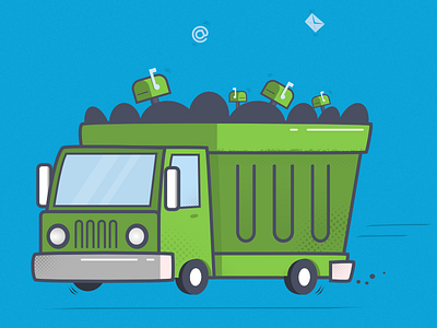 Trash Mailer Illustration illustration mascot trash truck