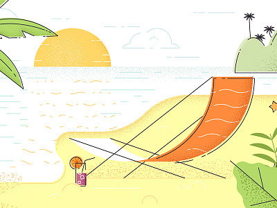 Beach beach illustration line vector