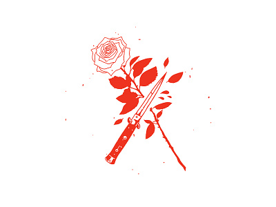 "Your Thorns Are Showing" Graphic apparel clothing design feminine graphic hipster illustration modern personal roses switchblade young