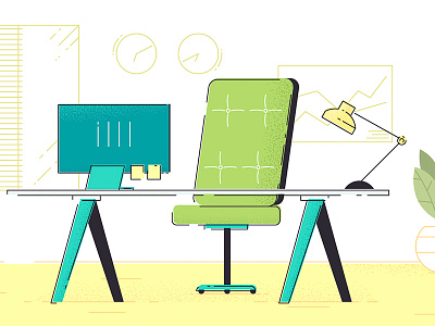 office illustration line office vector