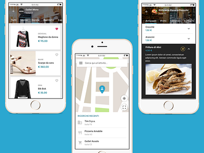 Mockup Centro Direzionapoli App app centro direzionale fashion food maps material mobile napoli shop shopping ui ux