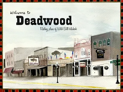 Deadwood, travel book drawing illustration travel travelbook traveljournal watercolor west