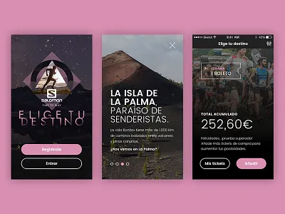 Elige tu Destino by Salomon app mobile uiux