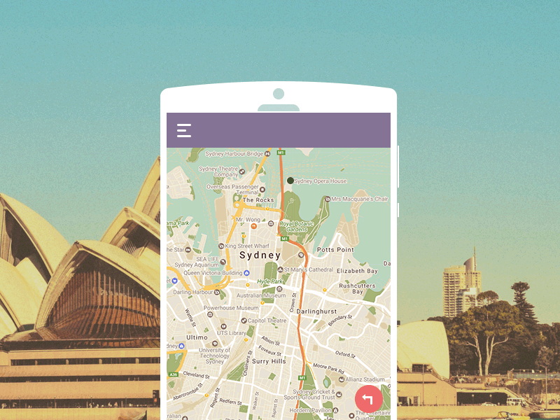 Location Tracker animation city interface location map ui vintage