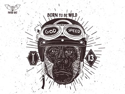 Gorilla gorilla helmet line motorcycle vintage