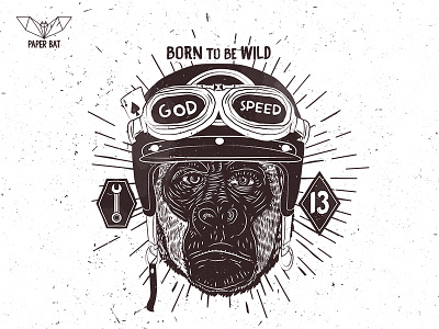 Gorilla gorilla helmet line motorcycle vintage