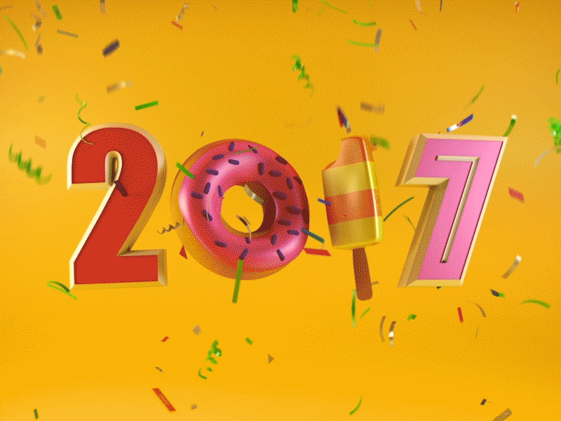 Happy 2017 Everyone! animated animation cr6 design friday gif graphics mograph motion physics tgif