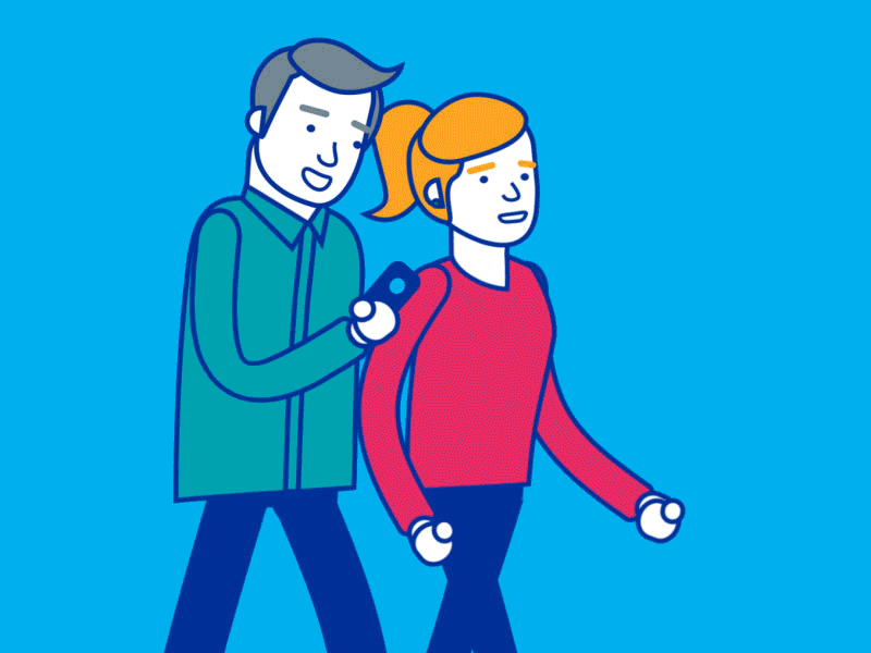 Telephone Walk 2d animation illustration migros motion design zh