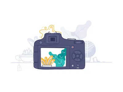Product Shots camera plants product illustration