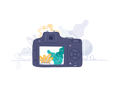 Product Shots camera plants product illustration