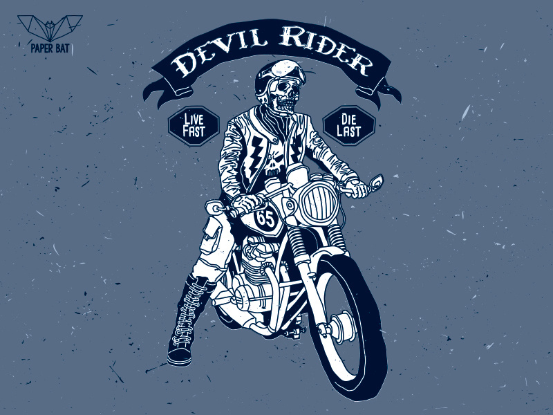 Devil Rider (3 colors) by PaperBat on Dribbble