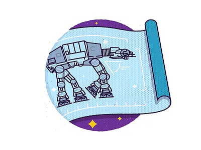 ✨ atat design illustration magazine popular mechanics spot illustration star wars starwars