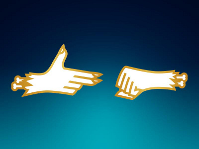 RTJ bones enamel fingers gold gradient hands illustration rtj run the jewels white