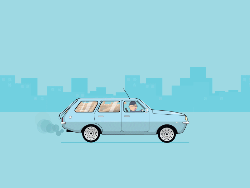 Bread delivery 2d animation bread car character delivery illustration jump morocco shape layers stunt suspension