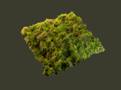 Grass 3d blender game grass ground lowpoly modeling render