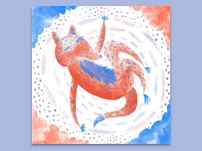 Currently cartoon comic digital dream fox illustration transparency watercolor wolf