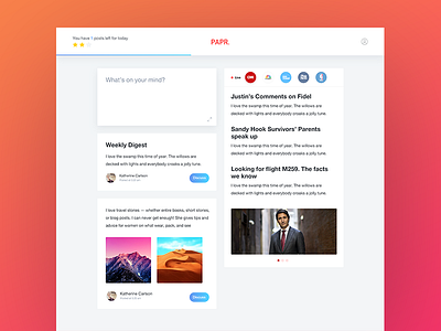 Papr Feed app desktop feed news social website
