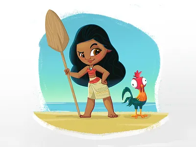 Moana cartoon heihei illustration moana