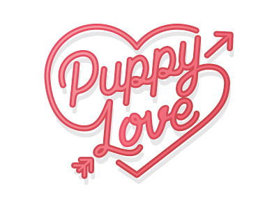 Puppy Love Logo arrow cursive heart logo love monoline puppy valentines day