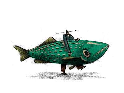 Azorean Fishermen digital colors draw illustration pencil