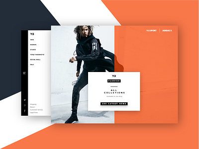 Day 15. Y-3 fashion concept clean design fashion interface minimal modern orange product shop ui ux web