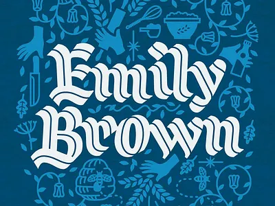 Emily Brown calligraphy inline lettering t shirt