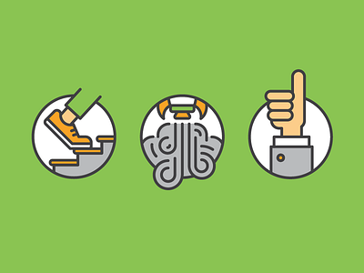 Scale, Speed, & Success Icons business flat geometric icon line rocket shoe speed stairs success thumbs up win