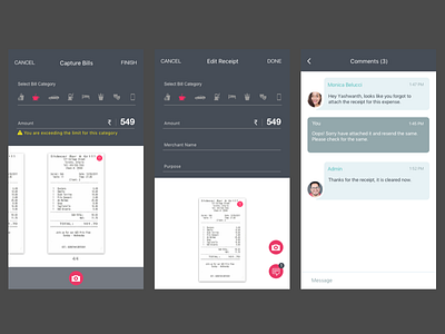 Filing Expense Experience android expense management expense report material design