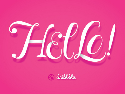 Dribbble Debut debut hello lettering typography