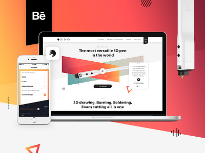 3Dsimo (Behance case study) 3d pen 3dsimo app branding colours ios light minimal product ui ux web
