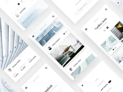 Unsplash website concept #2 clean design flat layout minimalism mobile sketch ui ux web