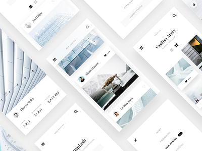 Unsplash website concept #2 clean design flat layout minimalism mobile sketch ui ux web