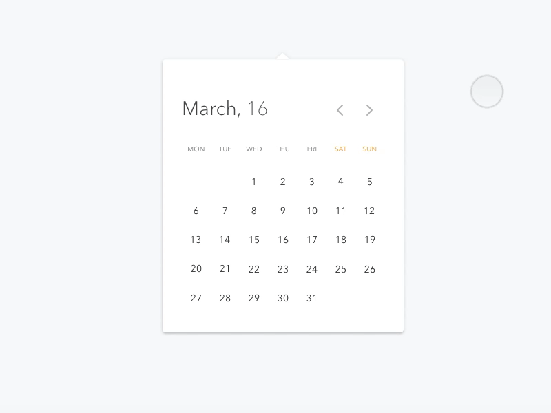 Datepicker concept js ux