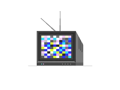 Old broken cathodic monitor antenna box broken buttons cathodic illustration monitor screen tube tv