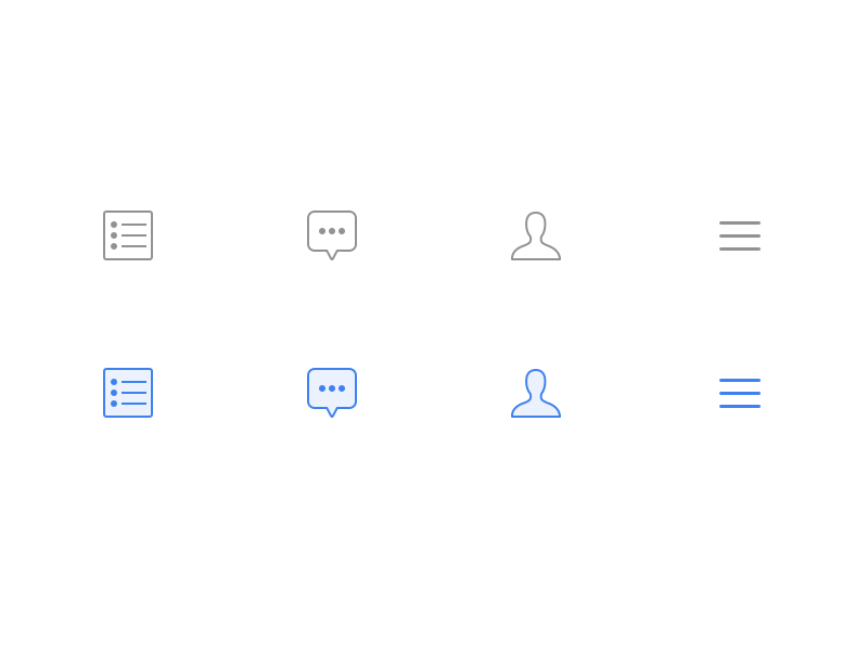 iOS tab bar icons for Twist app iconography ios iphone mobile team communication ui