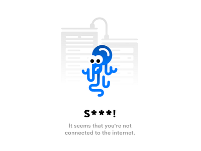 Empty State character design empty state error illustration inspiration line art no connection octopus ui